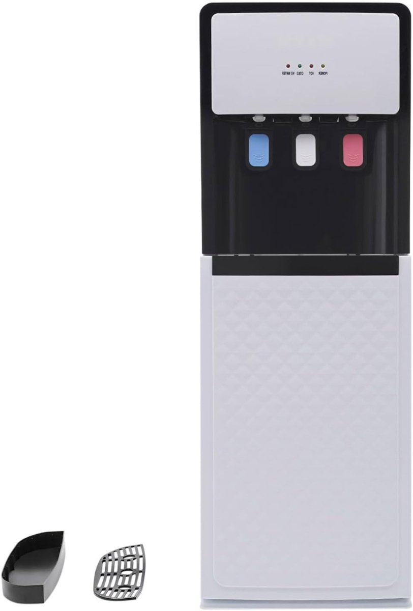 Quvo® Proffesionele Koudwater Dispenser – Koud & Warm water - Watermachine - Waterkoeler 500 Watt- Watercooler - Waterdispenser - Voor Thuis of Kantoor- Wit- 31cm x 30cm x 93cm.