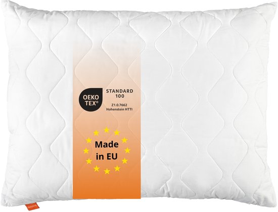 sleepling hoofdkussen 60x70 cm - kussen van microvezel - Hotelkwaliteit - Ergonomisch - geschikt voor mensen met allergieën - als slaapkussen, bankkussen of sierkussen - Made in EU, wit