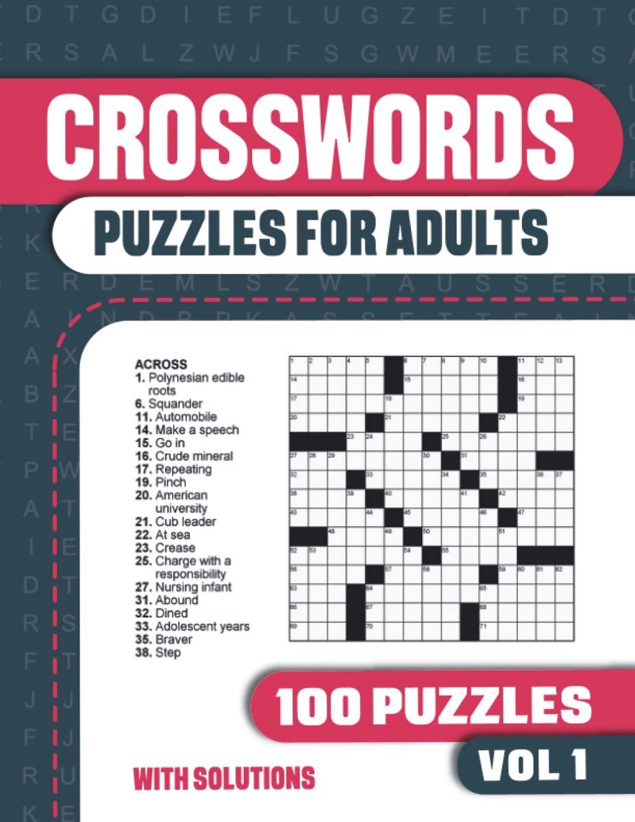 Kruiswoordpuzzels voor Volwassenen en Senioren - Groot Puzzelboek met 100 Uitdagende Puzzels