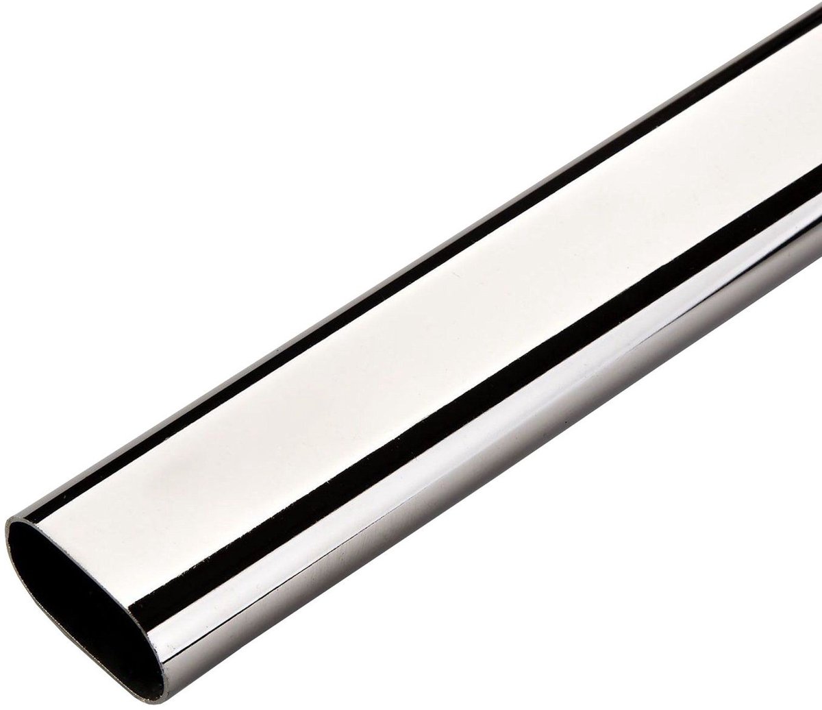 SOTECH kaststang ovaal 30 x 15 mm L: 1160 mm staal gepolijst chroom garderobestang kledingstang