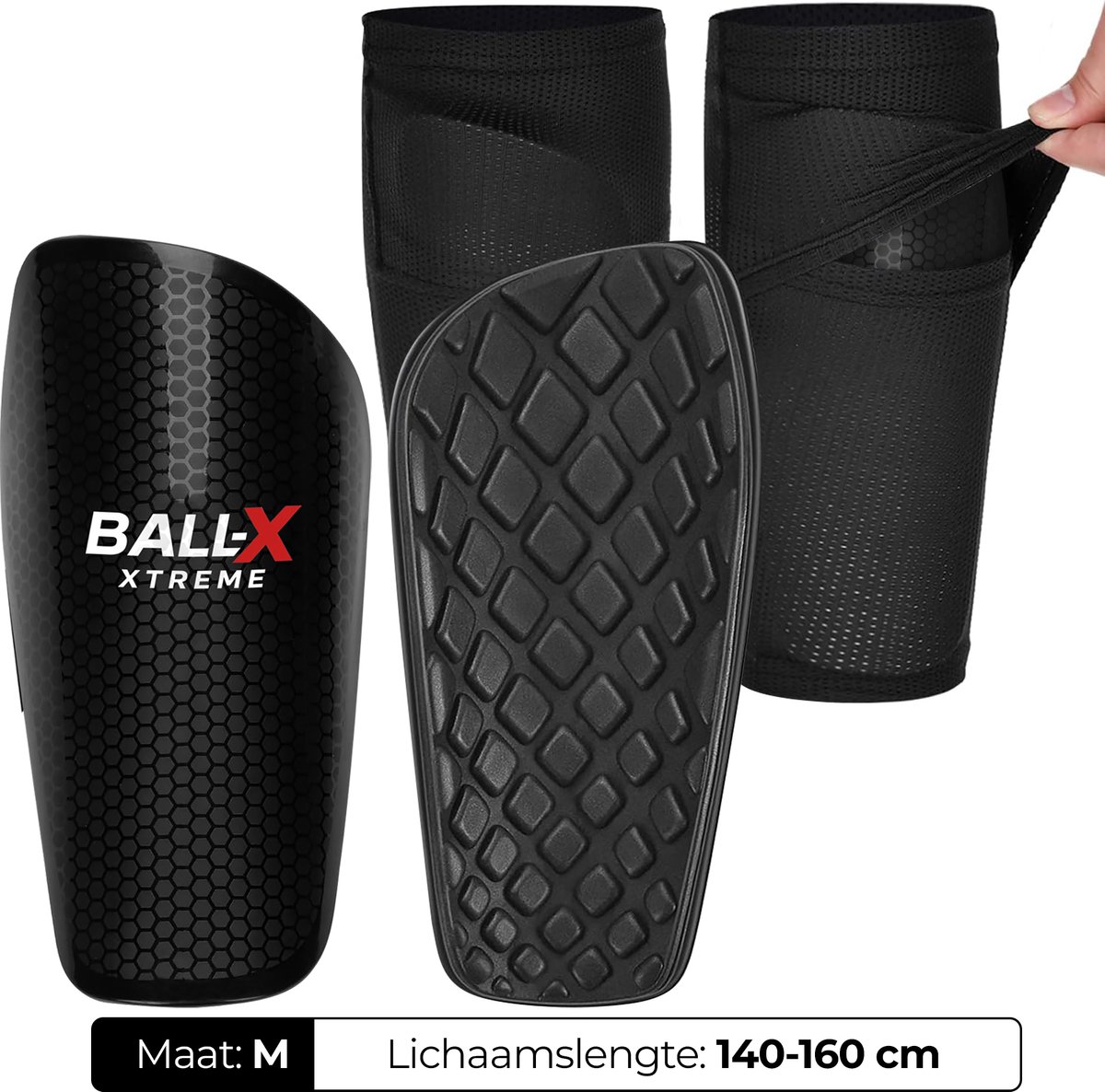 BALL Xtreme® Scheenbeschermers Voetbal - Ingebouwde Scheenbeschermer - Scheenbeschermers Voetbal Kind - Mini Scheenbeschermers - Shin Pads - Maat M 140-160 cm
