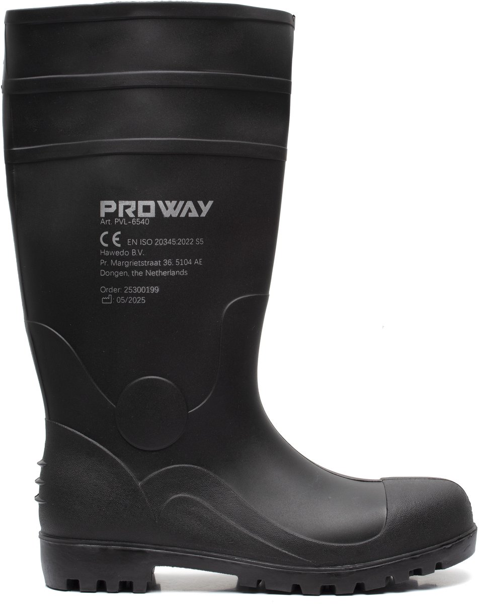 Proway Construct PVL-6540 – Veiligheidslaarzen – S5 – PVC – Stalen Neus & Zool – Zwart – Maat 47