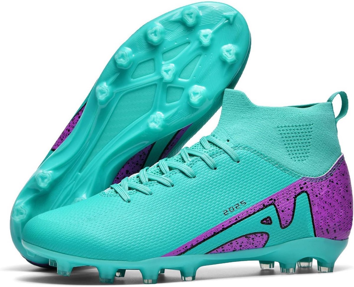 Professionele Voetbalschoenen Heren en Jongens met Spikes en Hoge Schacht - Microvezel Buiten