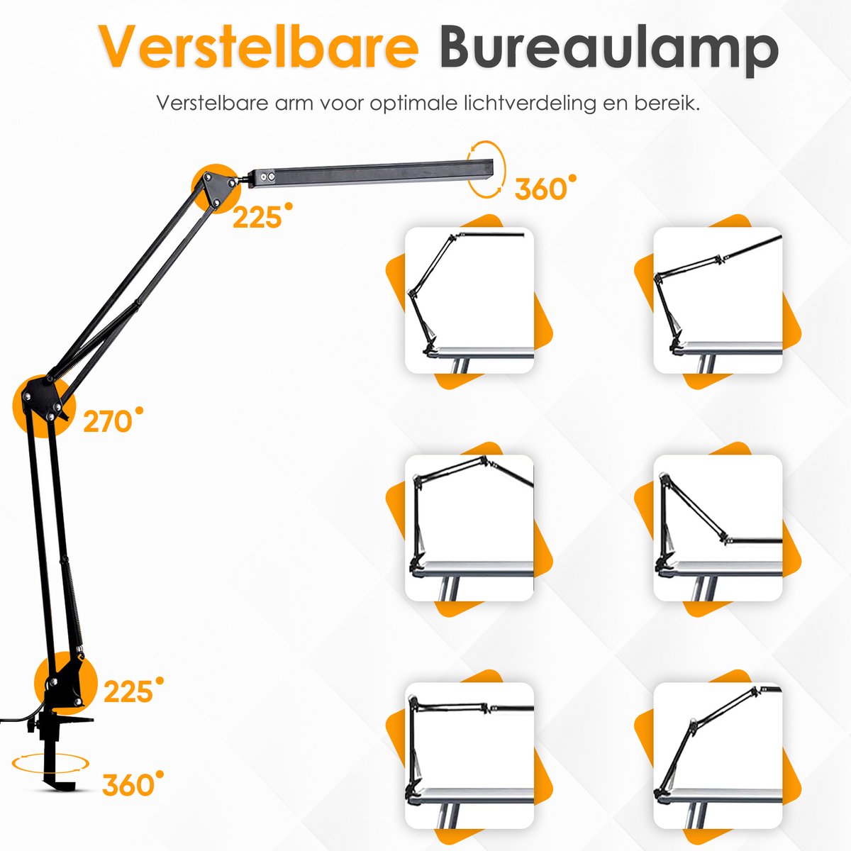 Vesfy LED Bureaulamp met Klem - Dimbaar thumbnail 6