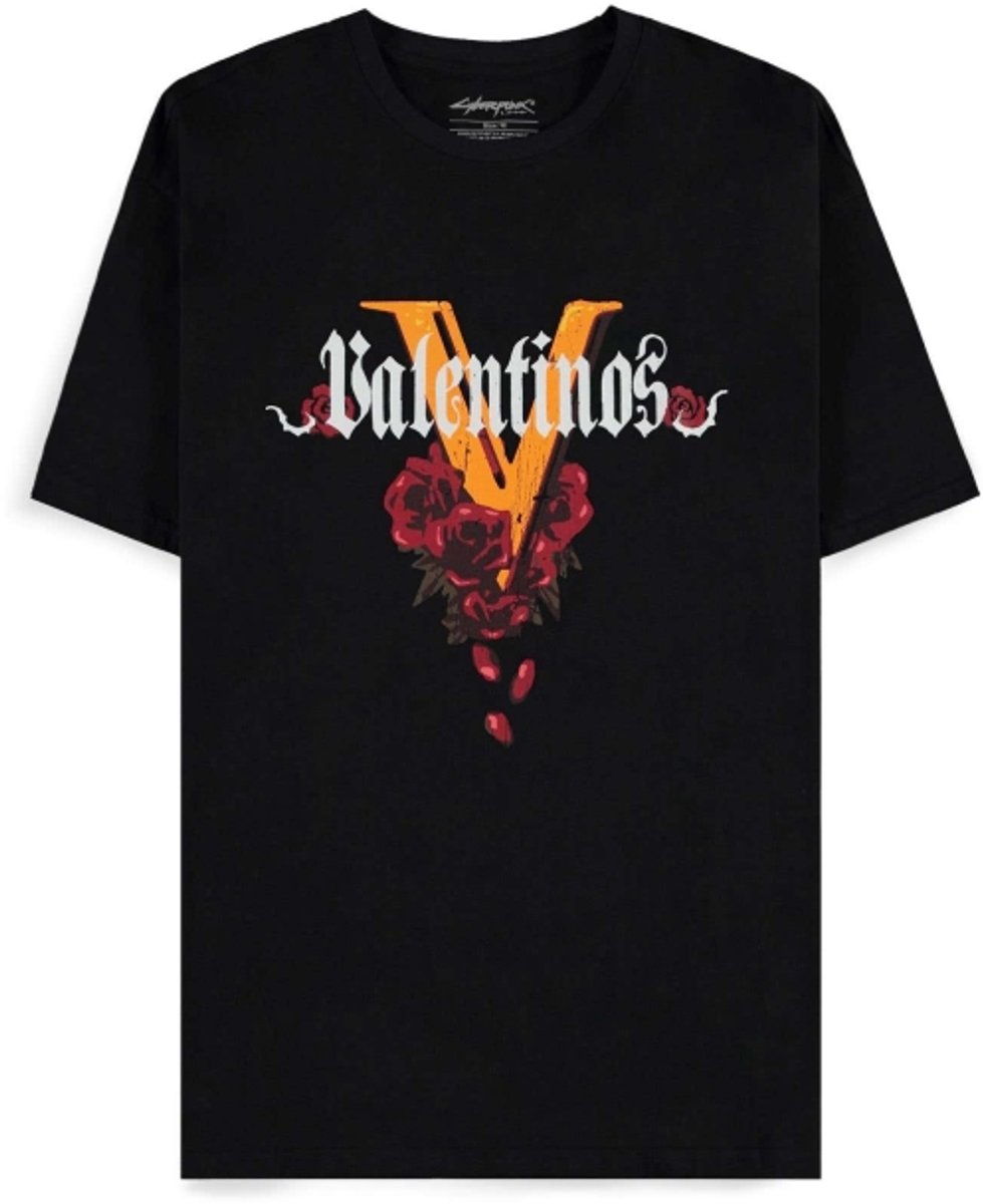 Cyberpunk 2077 - Valentino's Unisex Tshirt - M - Zwart