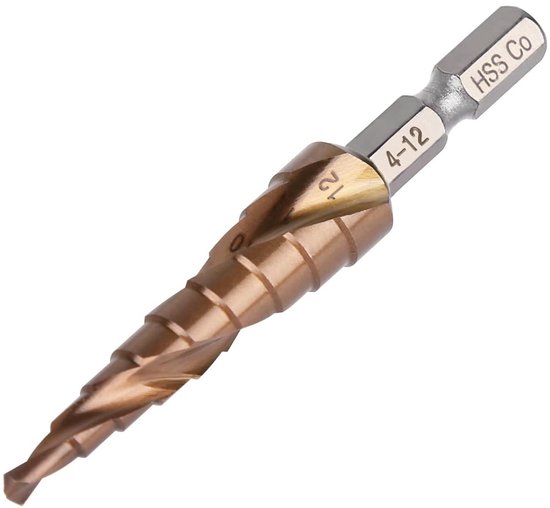 HSS M35 Kobalt Trappenboor 4-12 mm, 9 Treden Kegelboor voor Metaal en