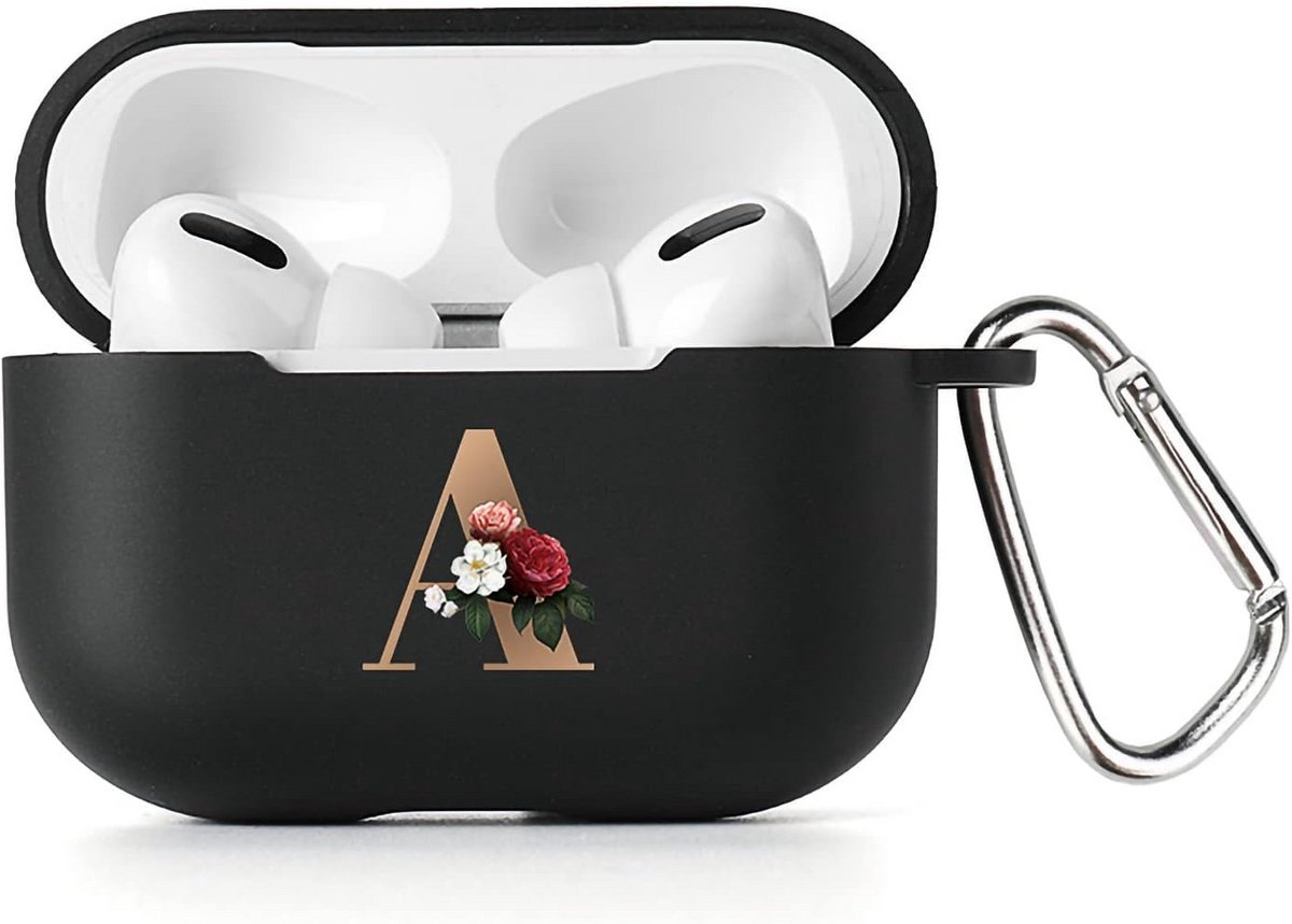 Beschermhoes voor AirPods Pro 2 met Karabijnhaak Zwart