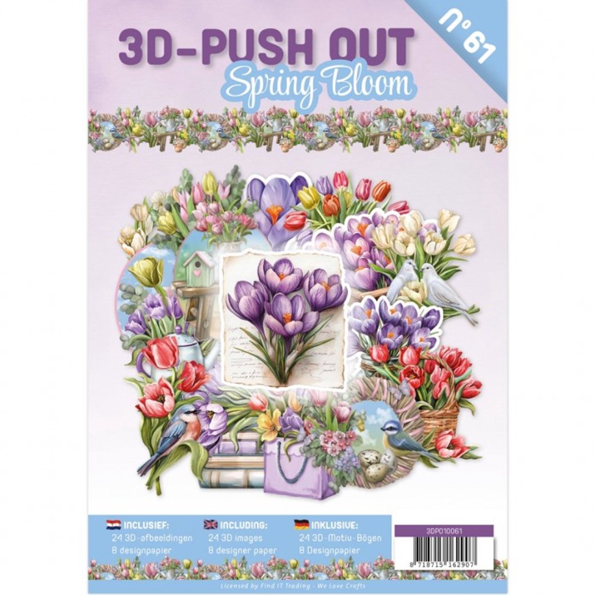 3D Push-Out Book 61 - Spring Bloom - Boek met 16 pagina’s boordevol creatieve mogelijkheden - Gratis verzonden - 3DPO10061