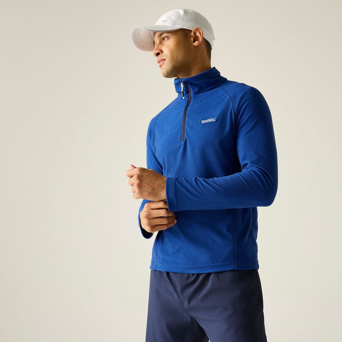 Montes Heren Lichtgewicht Fleece met Halve Rits voor Wandelen Paars