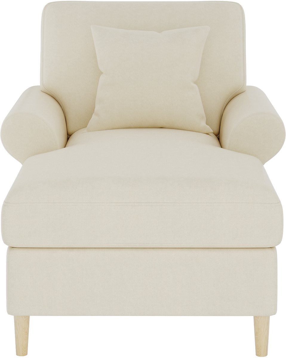 XXL Relaxstoel / Ligstoel - Opklapbaar Design & Beige Fluweel - Extra Comfort & Ruim (Tot 150 kg)