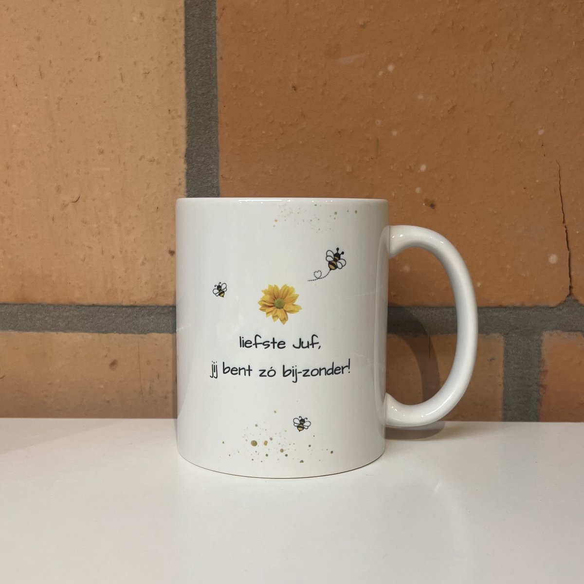 Mok JUF | bij-zonder | cadeau JUF | cadeau MEESTER | einde schooljaar | juf bedankt | juffrouw | juffendag | cadeau juf | school