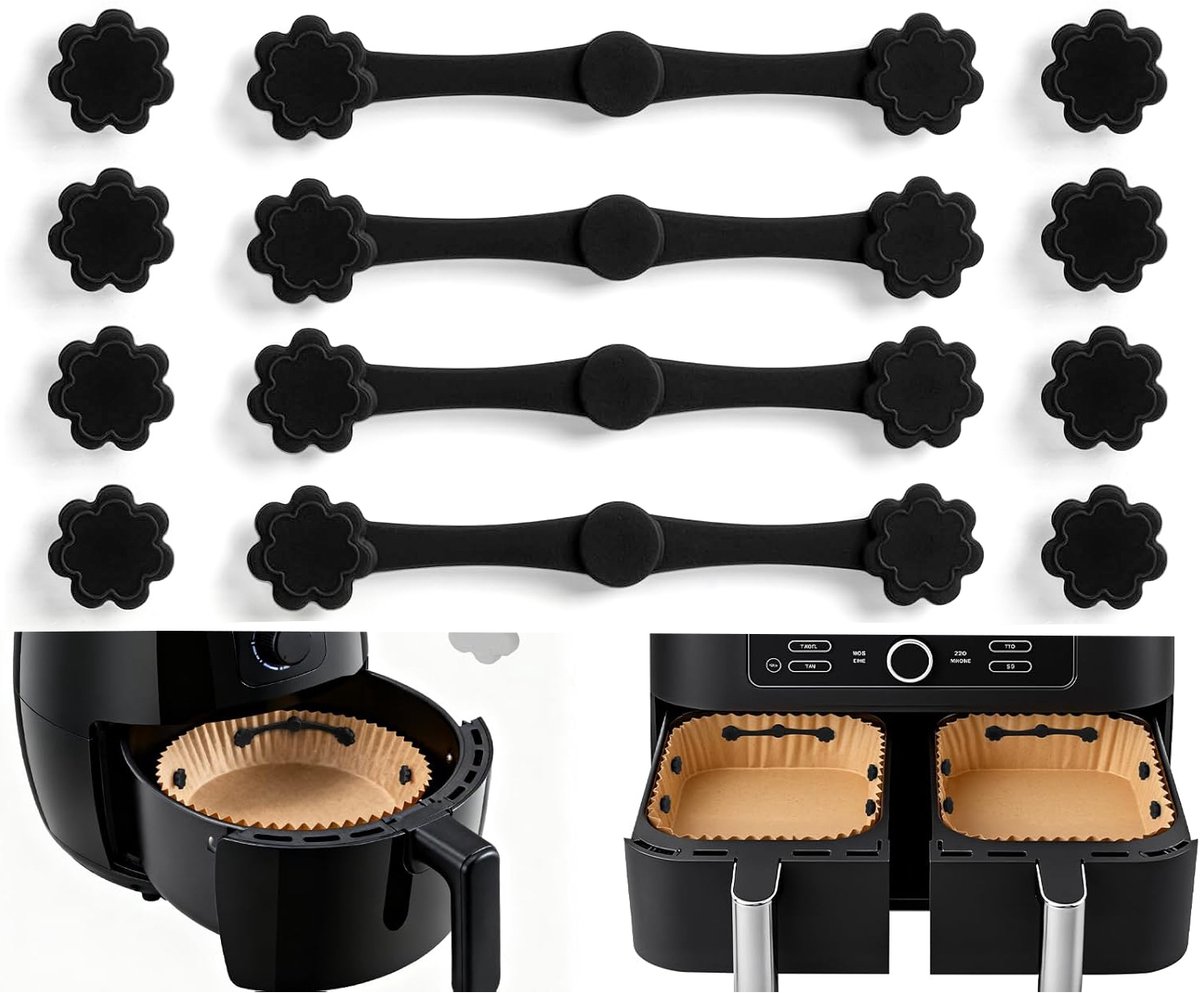 Airfryer magneetstrips - Siliconen - Bestand tegen hoge temperaturen - Airfryer papierhouder - voor Heteluchtfriteuse Accessoires - Bakpapierinzetstukken Voorkomen Branden
