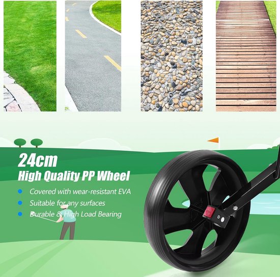 Inklapbare Golftrolley met 2 Wielen, Golfkar met Scorebord voor Elke Golftas van Merkloos — afbeelding 5