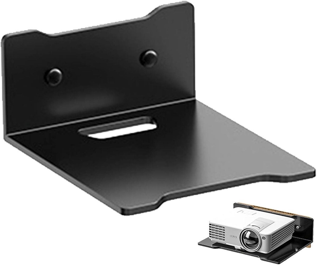 Wandhouder Router - Media Plank - Apparaten Opbergen - Robuust Metaal - 6 cm Diep - Zwart
