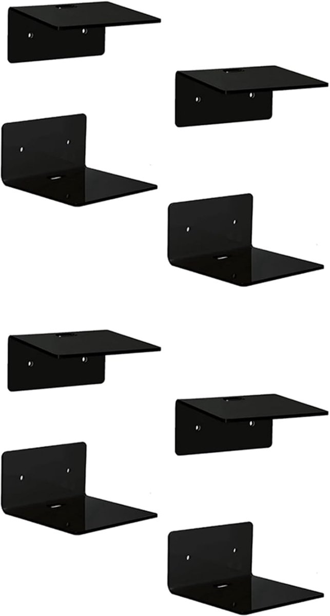 Display Stand Set - Babyfoon Houder - Muurbevestiging - Set van 8 - 10x10 cm - Zwart