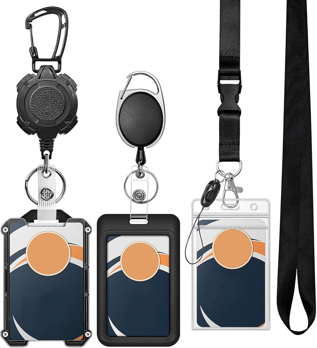 Badgehouders Set - Pasjes Clips - Veiligheid Werk - Uitschuifbaar Met Haak - 3 Stuks - Set A