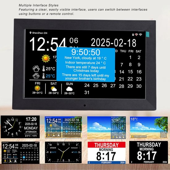 Lettertype Display Slimme Digitale Klok - WiFi Weerklok - Thuis Kantoor - Groot Lettertype ...