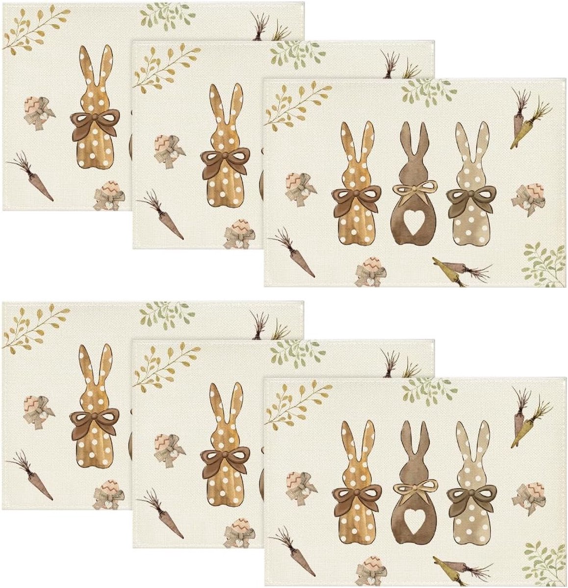Placemats Set - Tafeldecoratie - Feestelijke Dagen - Set van 6 - 30 x 45 cm - Multicolor