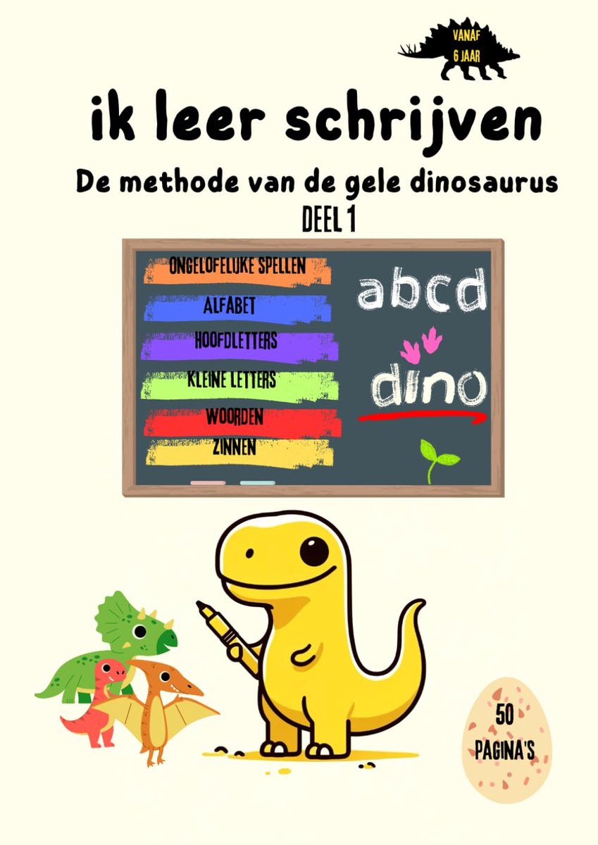 Leer Schrijven Boek - Schrijfoefeningen Kinderen - Basis Alfabet Leren - Speelse Dinosaurus Gids - A4 Formaat
