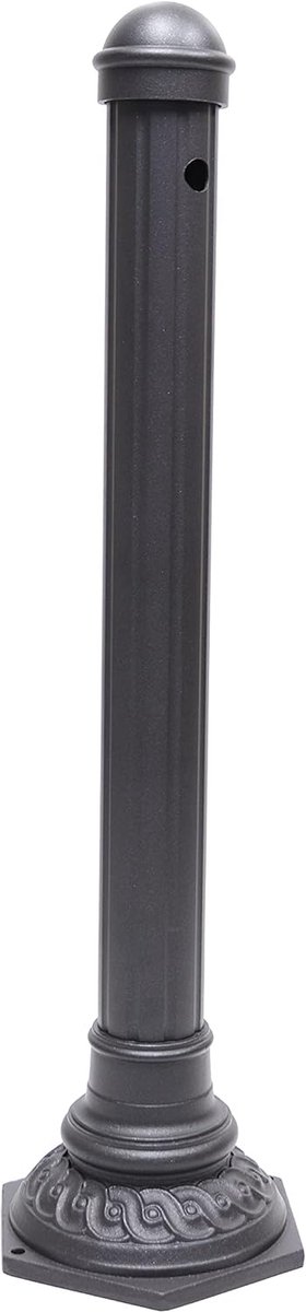 Zuil fontein - Tuinornament - Decoratie binnen buiten - Lichtgewicht verplaatsbaar - Hoogte 86cm - Antraciet