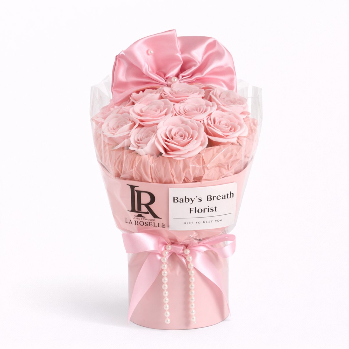 LA ROSELLE AMSTERDAM Kunstrozen in Giftbox - Rozenbox met Knuffel – Cadeau voor Vaderdag