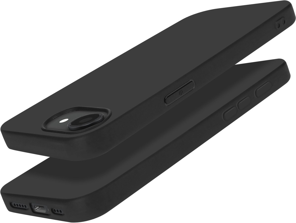 Avizar Hoesje Geschikt voor Apple iPhone 17e van Robuust Zacht Siliconen, Zwart