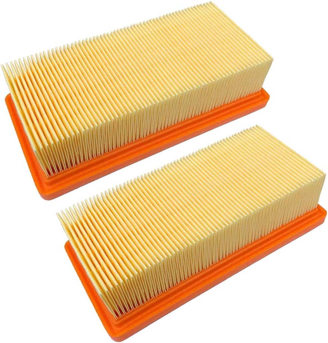 "2 Stuks Vervangfilters - Stofzuiger onderdee - geschikt voor Kärcher AD3.200/AD3.000 stofzuigers l - Vervangfilters - Platte vouwfilter Premium droogzuiger - filterelement-"
