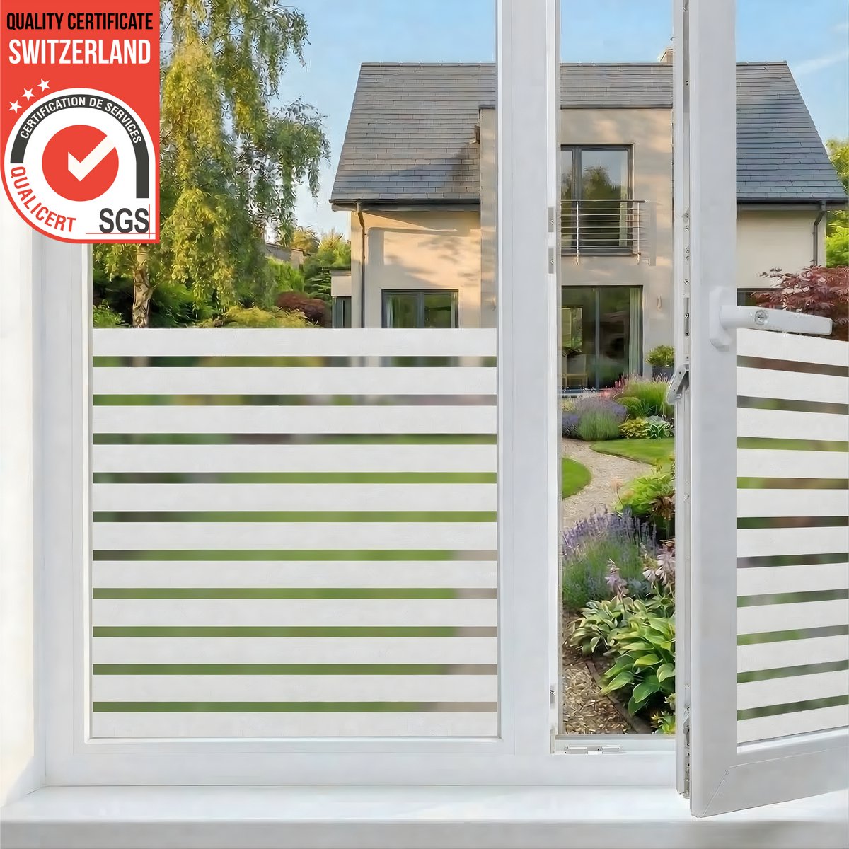Homewell® Isolerende Raamfolie Strepen - Voor HR++(+) Glas - 120x300cm – Zonwerend - Horizontaal & Verticaal - Statisch