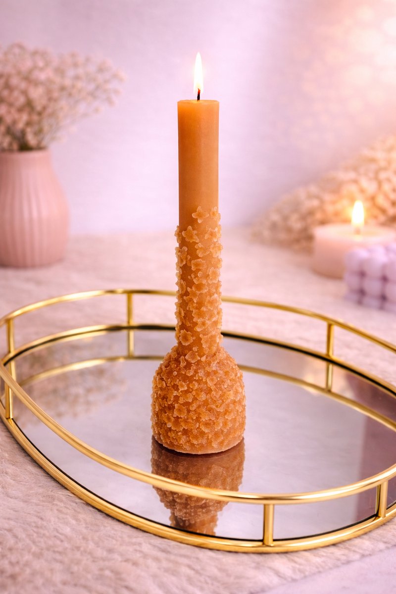 Sculpture Bloom Kaars!  | Viva Femme | Kaarsen | Decoratie | Cadeau | Wonen | Apricot