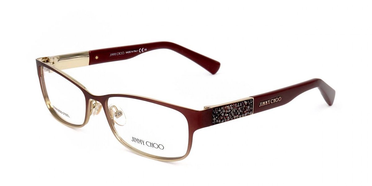Jimmy Choo JC124 Matt red light gold opal burgundy 54/15/135 WOMAN Brilmonturen