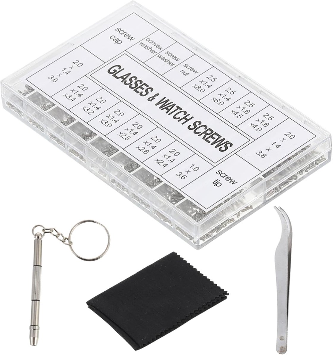 Bril Schroeven Set - Reparatieset - Brillen Herstellen - 1000 Stuks - 78 cm