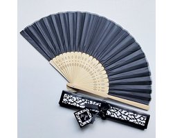 Opvouwbare Hand Fan Handheld Vouwventilator - Decoratieve Kant Zijde Stof - Dans Bloem Bruiloft Partij - Effen Kleur Zijde Fan