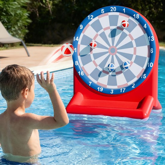 Amusants jouets de piscine pour enfants à partir de 6 ans - Tableau de fléchettes gonflable pour l'eau - Matelas de piscine - pour la plage, le jardin, les jeux en plein air, les fêtes de jardin - Cadeau pour garçons, filles, adolescents et adultes