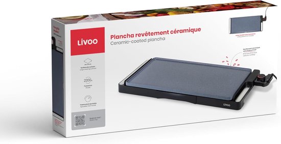 Elektrische Grillplaat - Gourmet Tafel - Gezellig Eten - Keramische Coating - 50 x 25 cm - Zwart — afbeelding 2