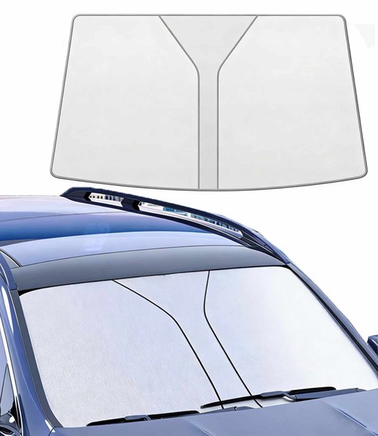 Meedeer Auto zonnescherm voorruit Raam-Anti-UV Zonwering-Reflecterend Zonnescherm-Opvouwbare-Met opbergtas-Geschikt voor middelgrote voertuigen（140*70cm）