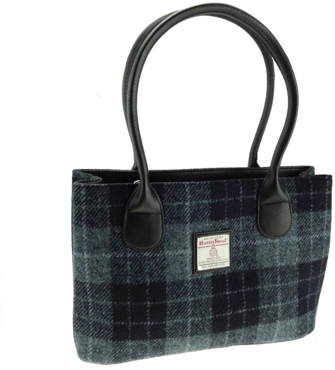 Schoudertas Cassley Grijs Zwart Tartan - Klassiek - Harris Tweed - Glen Appin of Scotland