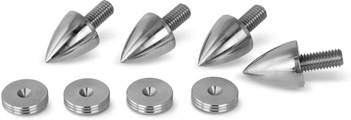 Luidspreker Spikes - Boxen Stabilisatoren - Geluidsverbetering - Roestvrij Staal - M8 L-25mm - Zilver