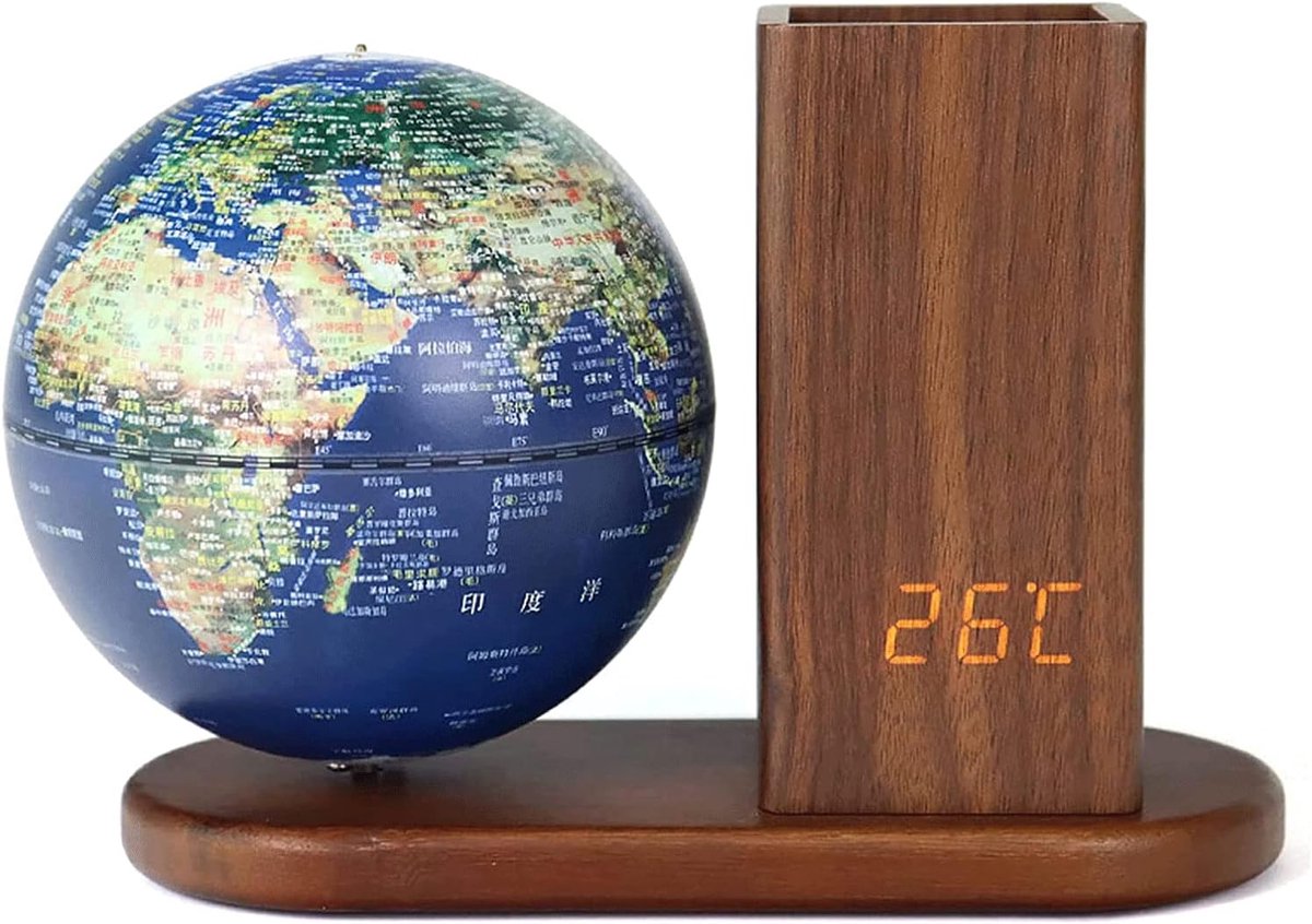 Verlichte Wereldbol - Educatieve Bol - Leren Geografie - HD Print Kaart - 13 cm Diameter - Meerkleurig