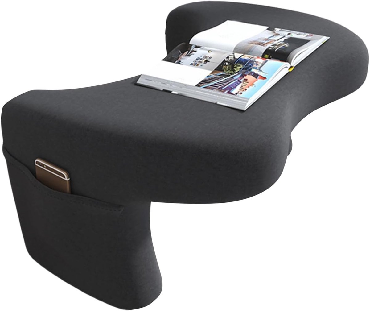 Laptop Kussen - Draagbare Werkplek - Comfortabel Werken - Geïntegreerde Opbergvakken - 55x44x39 Cm - Grijs