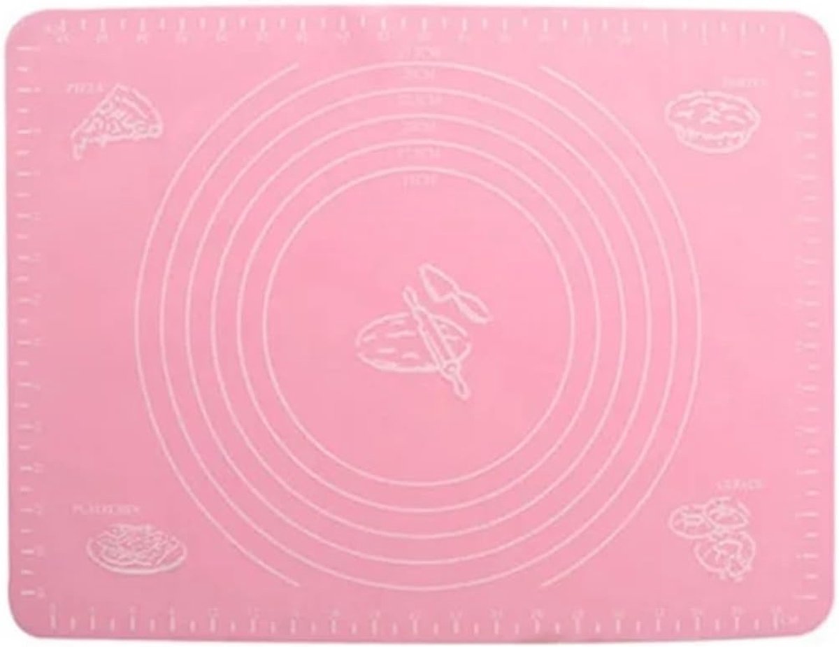 Siliconen Bakmat - Deegmat Kookplaat - Bakken Gebak - Antislip Flexibel - 40 x 30 cm - Roze