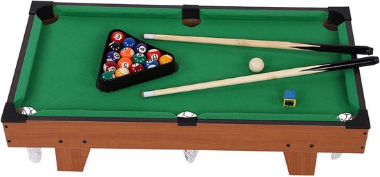 Kindercue Pooltafel - Mini Biljart - Recreatief Plezier - Compact & Draagbaar - 72 x 39 x 10 cm - Houtkleur — afbeelding 5