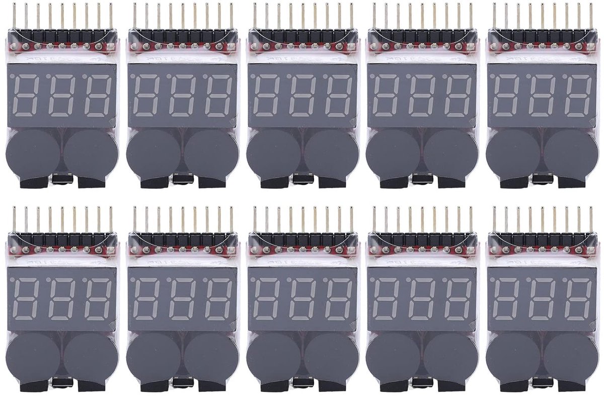 Batterijspanning Monitor - Lipo Tester - Accu Controle - Instelbaar Alarm - 1S tot 8S