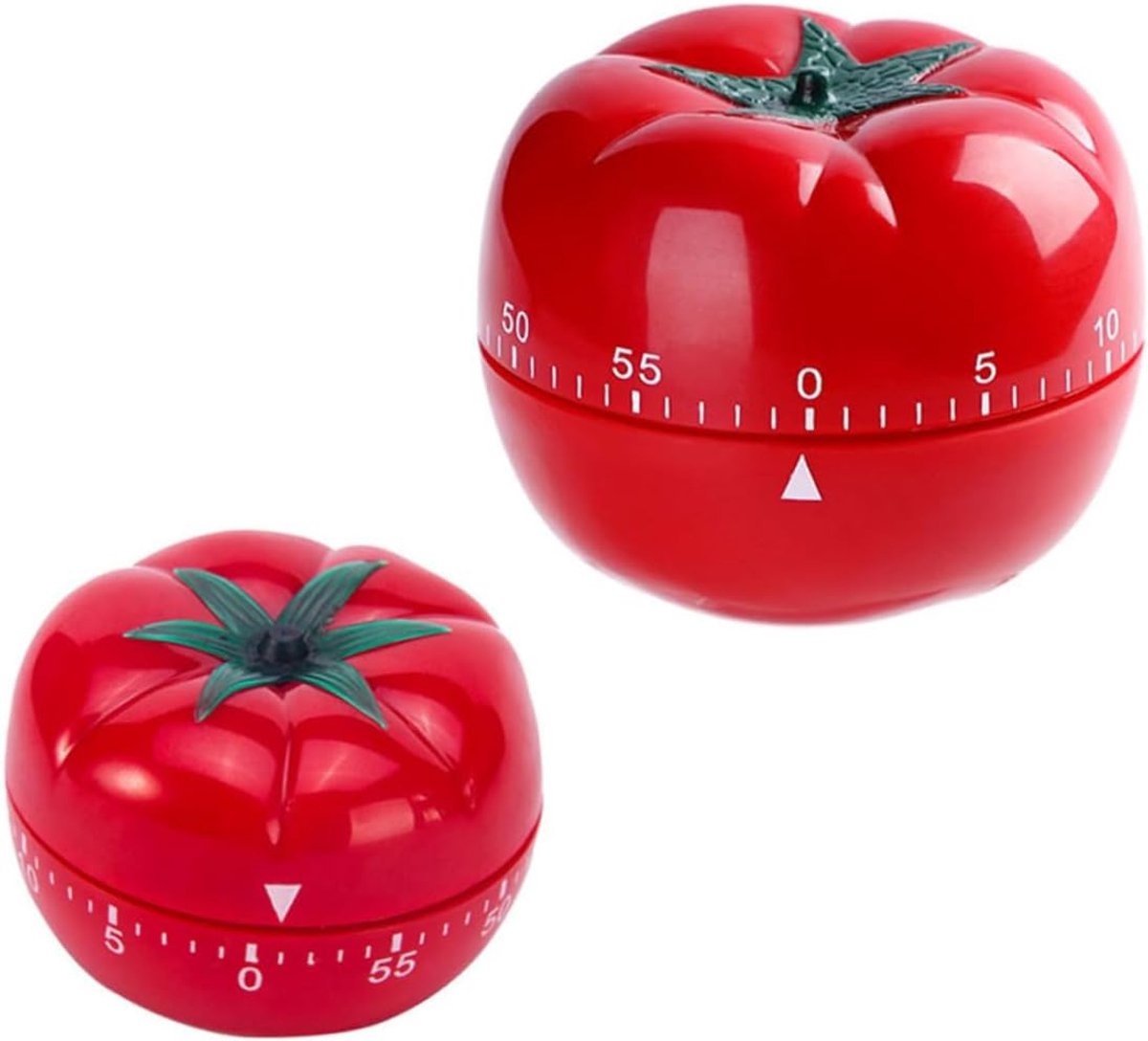 Mechanische Kooktimer - Keuken Timer - Koken Bakken - Tomaat Vorm - 60 Minuten - Rood