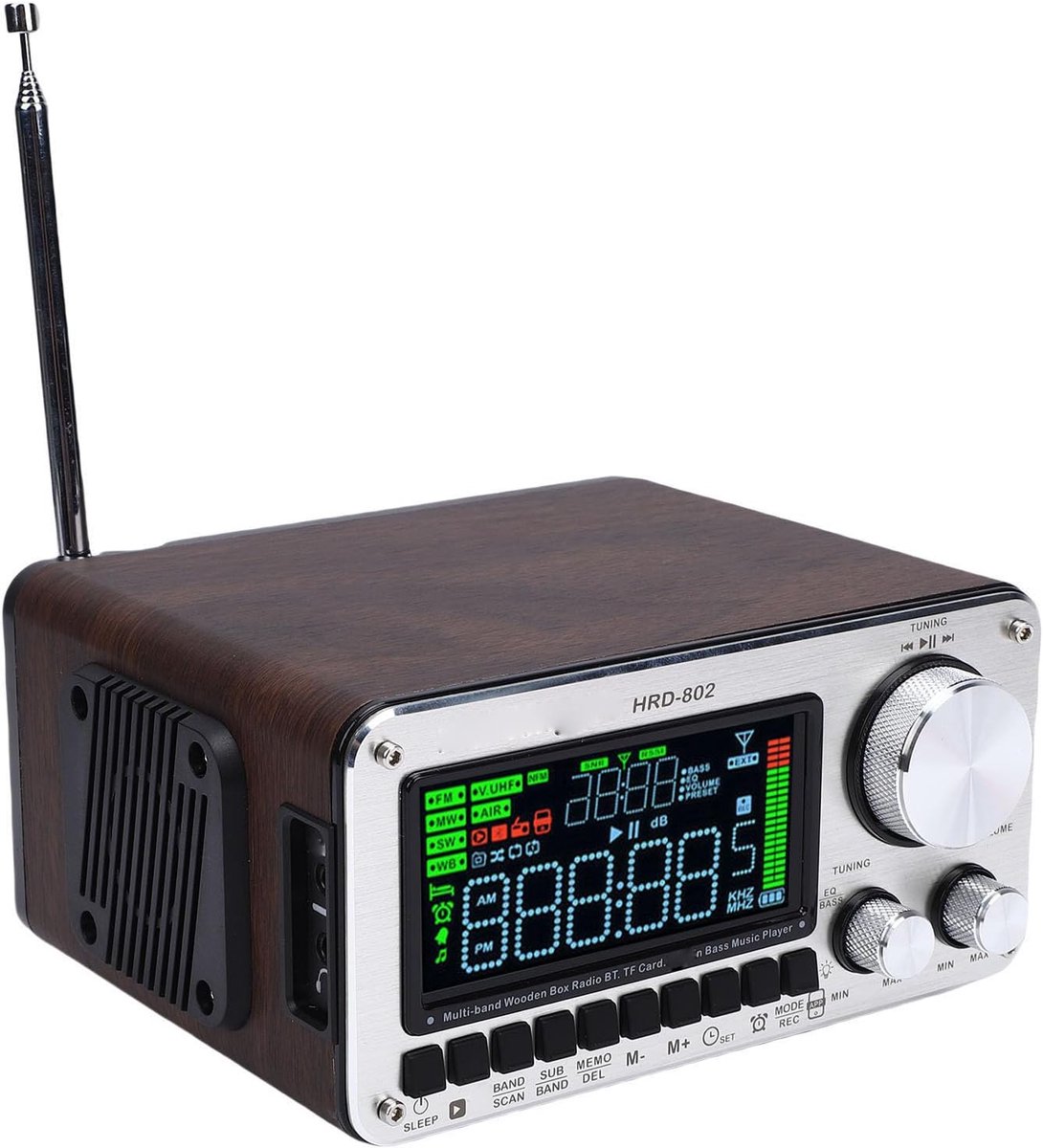 Houten Kist Radio - Draagbare Luidspreker - Muziek Luisteren - Signaalversterker Inclusief - 33 x 19 x 14 cm - Houtkleur