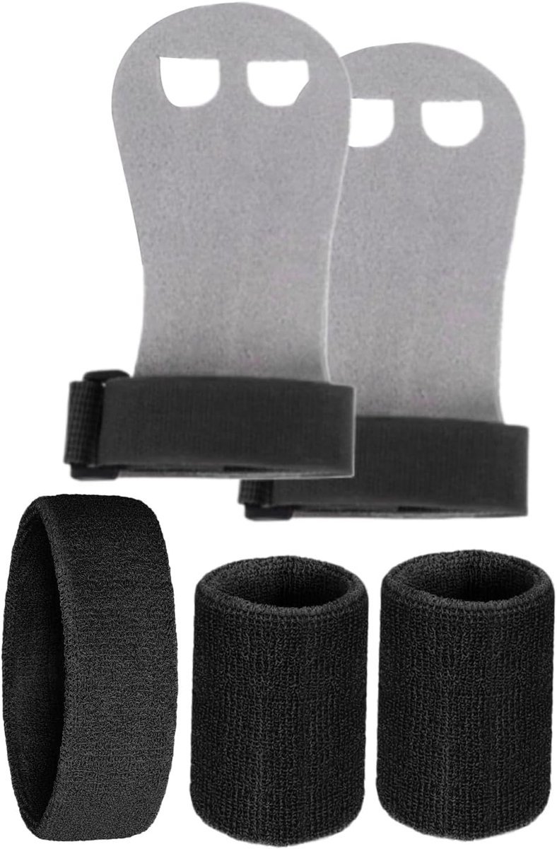 Gymnastiek Grips - Sportbanden Pols - Kracht Training - Zweetabsorberend Katoen - 13.5x8x1cm - Zwart