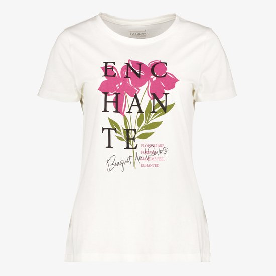 TwoDay dames T-shirt met opdruk wit - Maat XXL