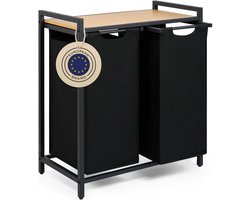 Waskast Met Manden - Kleding Opberger - Kleding Sorteren - 2 Gescheiden Vakken - 64.5 x 36 x 73 cm