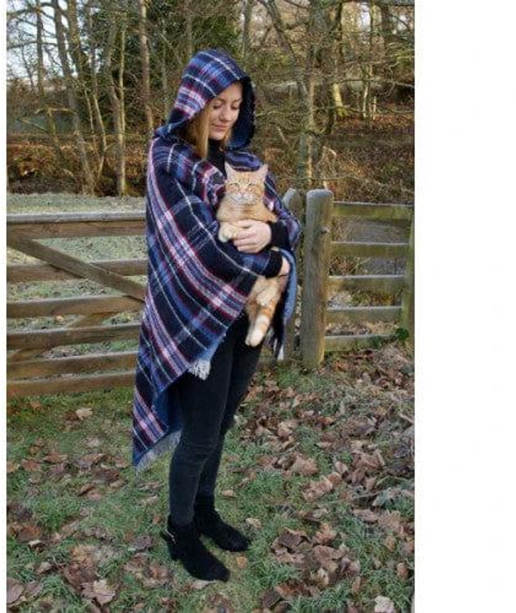 Tartan Poncho Blauw - Glen Appin of Scotland