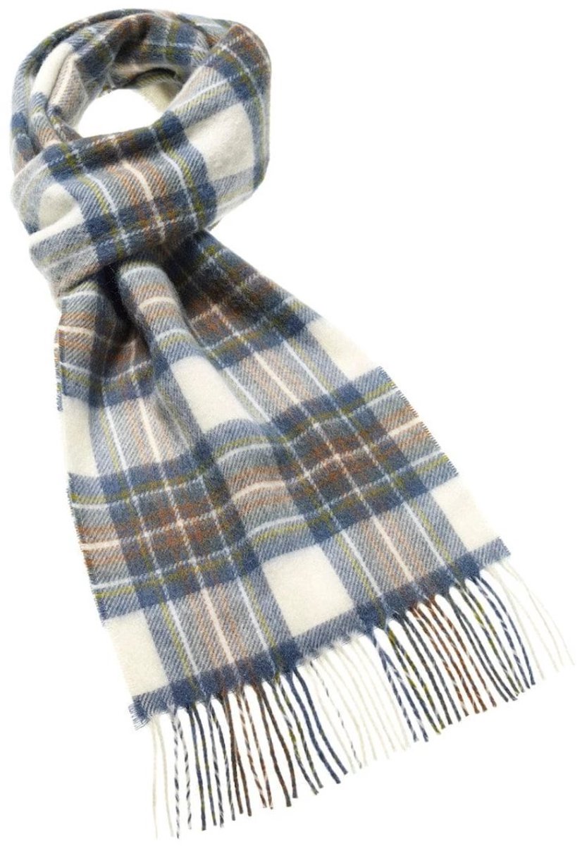 Sjaal Tartan Muted Blue Stewart - Meriono Lamswol - 25 x 190 - Bronte by Moon Scotland