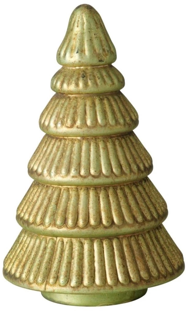 Kerstboompje glas - groen of licht groen of beige - 1 stuk Beige